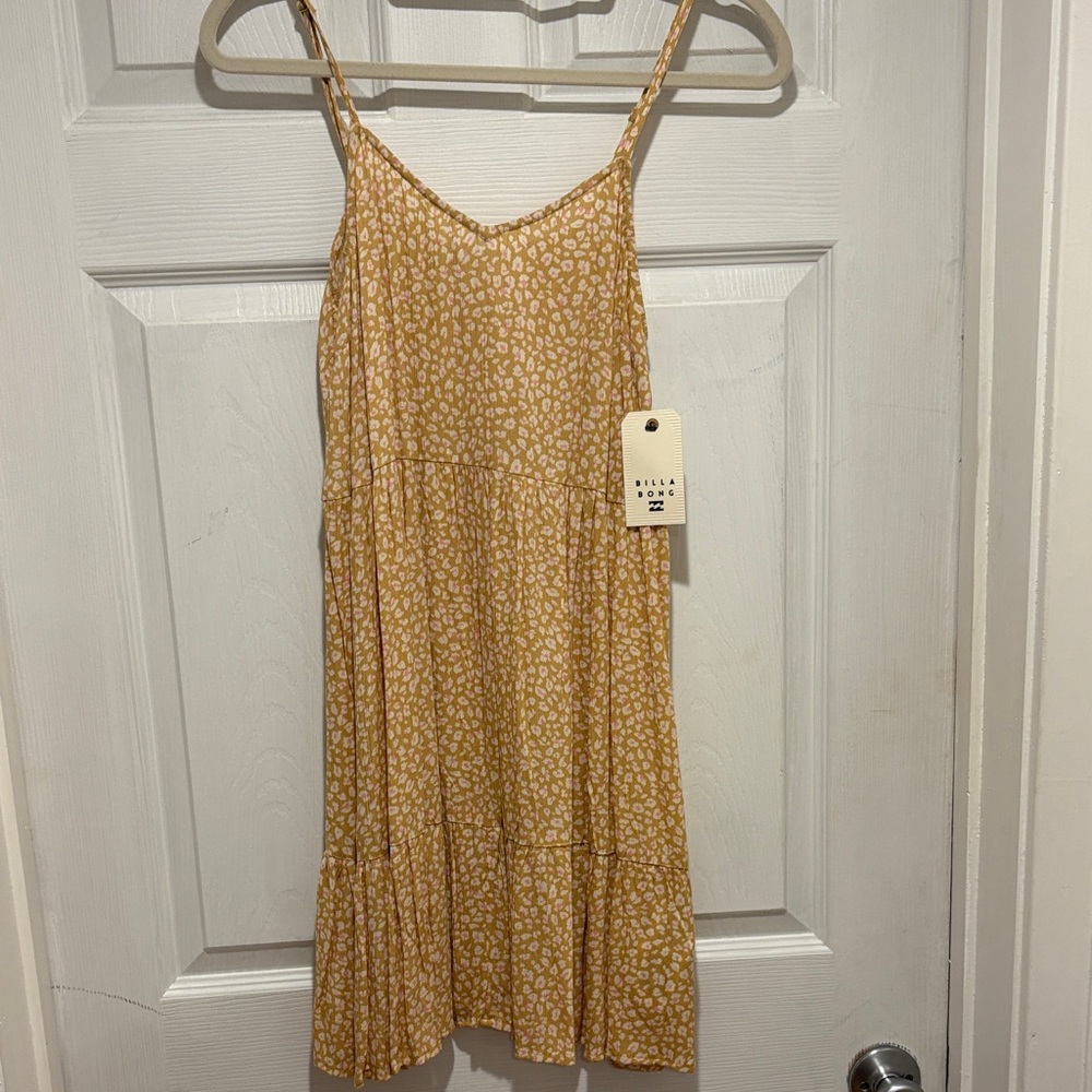 Billabong Mustard Patterned Mini Dress
